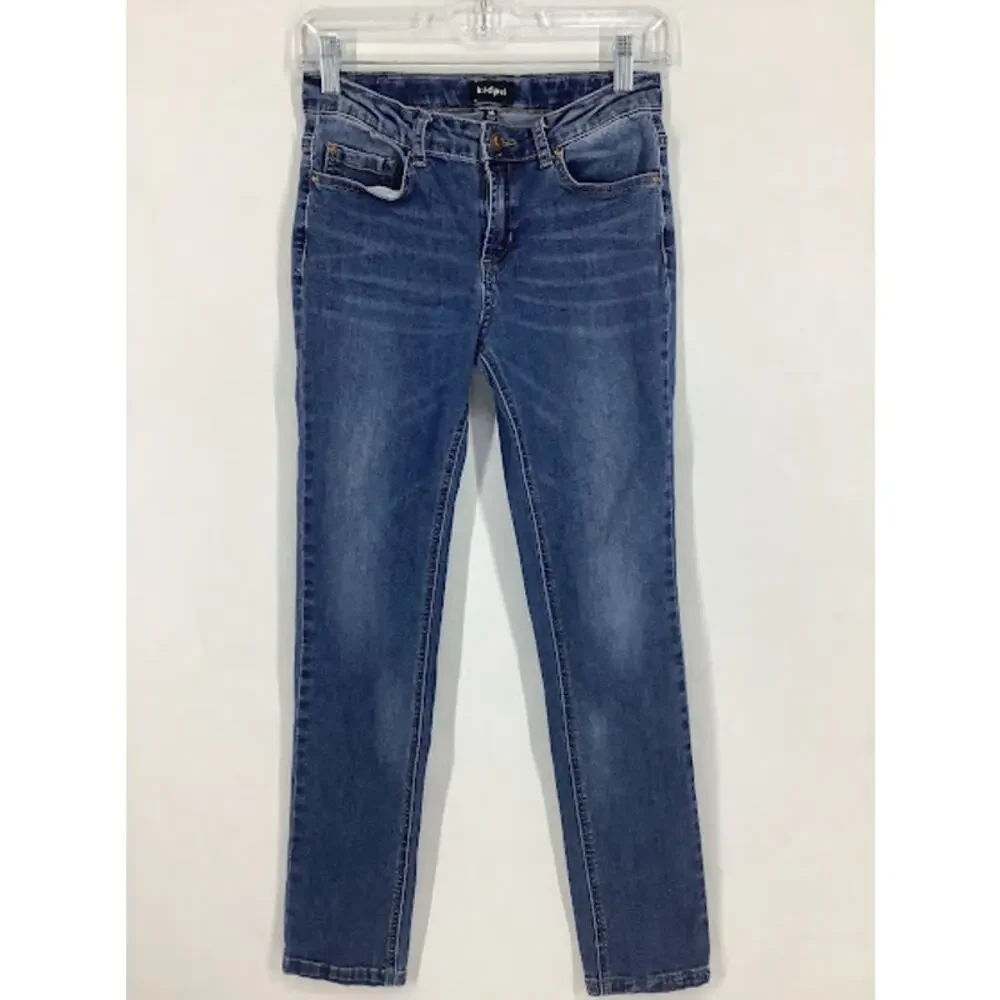 Kid Pik Girl's Medium Wash Denim Blue Skinny Jeans Kids Youth Size 14